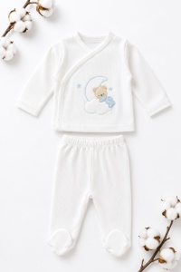 Set nou-nascut 10 piese Sweet Dreams bleu, 100% bumbac pentru bebelusi - Img 5