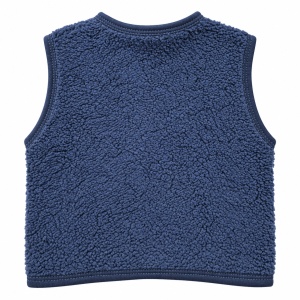 Vesta bebe bleumarin pufoasa cu ursulet si capse - Img 2
