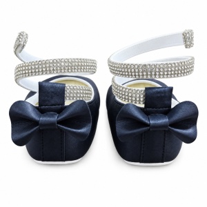 Balerini bebe fetite bleumarin cu barete stralucitoare, eleganti pentru ocazii - Img 5