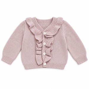 Compleu bebe fetita 3 piese, pulover din lana naturala, colanti animal print si bentita - Img 4