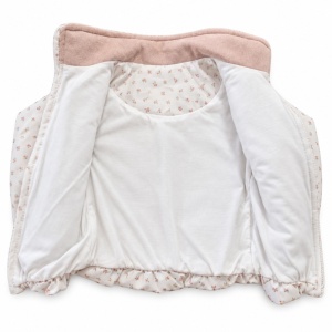 Costum bebe 3 piese din bumbac 100% roz cu geaca captusita si pantaloni, fotografie de produs pe fundal alb