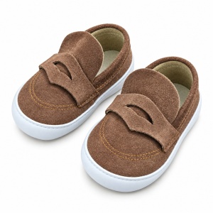 Mocasini bebe baieti maro, pantofiori eleganti cu talpa moale