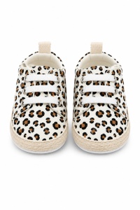 Pantofi bebe leopard tip sneakers cu talpa antiderapanta si sireturi moi - Img 3