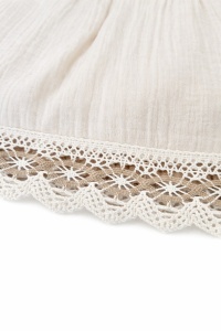 Rochie fetite muselina bej eleganta cu dantela rochie copii ocazie botez - Img 5
