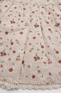 Rochita fetita ivoire cu imprimeu floral maneci evazate guler rotund eleganta - Img 4