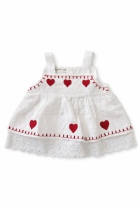 Set bebe fetita vara bluza alba inimioare rosii pantaloni scurti denim - Img 5