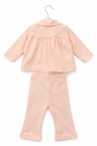 Set fete piersica 3 piese jacheta bluza pantaloni My little one - Img 4