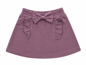 Set haine bebe fete 2 piese bumbac premium – tricou si fusta pantalon mov cu fundita - Img 4