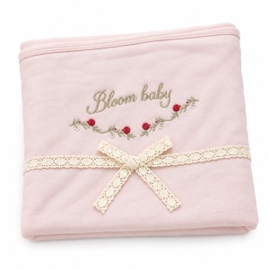 Set nou nascut fetita 10 piese din bumbac, roz pudrat, cu broderie florala - Img 5