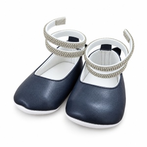 Balerini bebe fetite bleumarin cu barete stralucitoare, eleganti pentru ocazii
