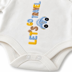 Compleu bebe baiat 3 piese bumbac cu body jacheta cu gluga si pantaloni bleu - Img 3