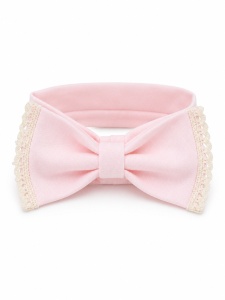 Compleu elegant bebe fetita roz pudrat cu bentita si dantela 3 piese - Img 5
