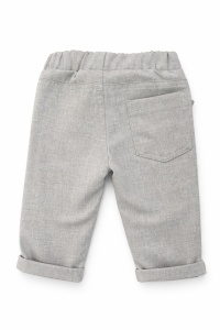 Costum elegant bebe gri 4 piese sacou pantaloni camasa papion botez - Img 5
