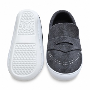 Mocasini bebe baieti gri, pantofiori eleganti cu talpa moale - Img 5