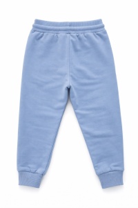 Pantaloni sport premium pentru copii din bumbac bleu cu buzunare si snur reglabil - Img 4