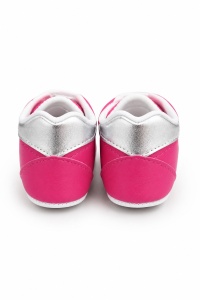 Pantofi bebe roz intens casual cu siret si aplicatie stea comozi - Img 4