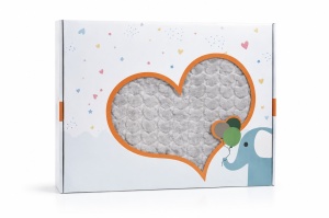 Paturica bebe gri cu inimioare embosate 100x100 cm pufoasa moale pentru bebelusi - Img 3
