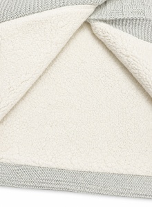 Paturica bebe tricotata gri, imblanita, 85x100 cm pentru carucior si patut - Img 3