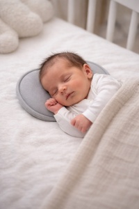 Pernuta ergonomica nou nascut anti plagiocefalie gri cu decupaj anatomic - Img 2