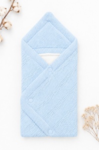 Port bebe premium bleu cu gluga si interior imblanit pentru nou nascut - Img 3