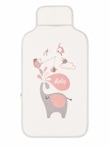 Salteluta impermeabila pentru schimbat scutece bebe pliabila model elefant roz - Img 2