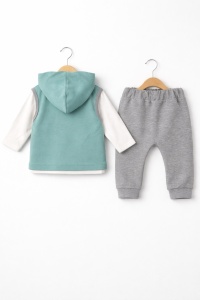 Set baieti 3 piese best truck vesta bluza pantaloni gri - Img 4
