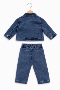 Set baieti 3 piese denim bluza best friend jacheta si pantaloni - Img 4