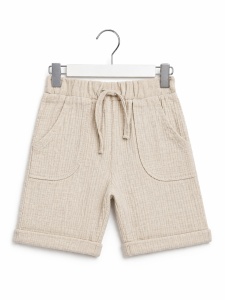 Set bebe baiat 3 piese din muselina camasa tricou si pantaloni scurti casual - Img 5