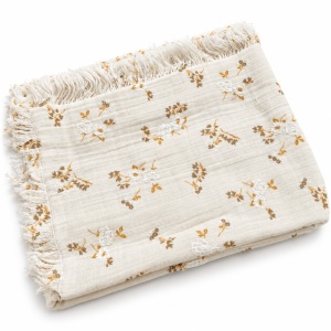 Set bebe din muselina 10 piese, crem cu imprimeu floral delicat - Img 6