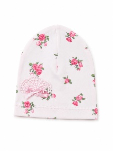 Set bebe fetita 3 piese roz cu flori, dantela si broderie trandafir - Img 4