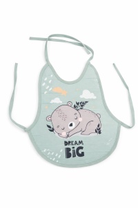 Baveta bebe impermeabila verde cu ursulet dream big, baveta hranire nou nascut - Img 2