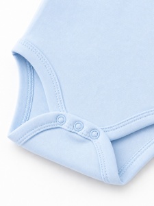 Body bebelusi bleu din bumbac cu maneca lunga, body baiat cu capse - Img 3