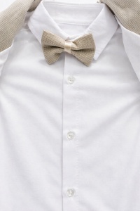 Costum elegant baieti 4 piese bej sacou pantaloni camasa papion premium - Img 4