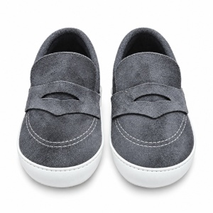 Mocasini bebe baieti gri, pantofiori eleganti cu talpa moale - Img 3
