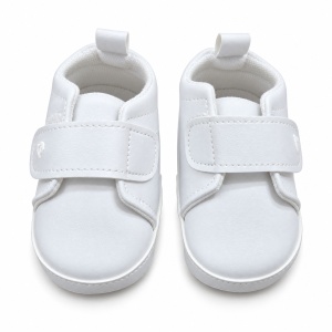 Pantofiori bebe albi din piele ecologica cu arici si inimioara brodata - Img 3