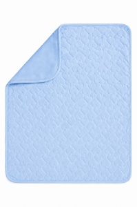 Paturica bebe bleu cu inimioare embosate 100x100 cm pufoasa moale pentru bebelusi - Img 3