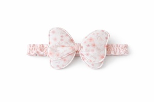 Rochie bebe fetite cu bentita, rochita roz eleganta cu fundita - Img 5