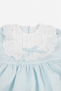 Rochita eleganta fetite bleu cu dantela alba stil clasic - Img 6