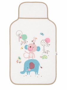 Salteluta impermeabila schimbat scutece bebe 45x80 cm pliabila model elefant si maimutica - Img 2