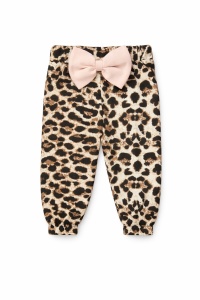 Set bebe 3 piese body pantaloni bentita leopard roz inimioara bumbac fete - Img 6