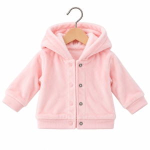 Set bebe fetita 3 piese roz cu body ursulet si hanorac cu gluga - Img 3
