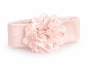 Set bebe fetita 3 piese roz pudrat din bumbac cu bentita si dantela eleganta - Img 5
