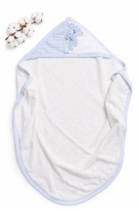 Set halat baie copii 4 piese cu gluga ursulet, prosop baie copii si papuci bebe - Img 3