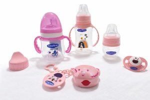 Set hranire bebe cu biberon, cana antrenament, suzeta si accesorii, 0-6 luni