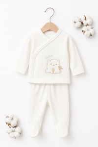 Set nou-nascut 10 piese Cute Bear, 100% bumbac, hainute bebe pentru maternitate - Img 3