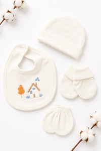 Set nou-nascut 10 piese Sweet Home, 100% bumbac, hainute bebe pentru maternitate - Img 5
