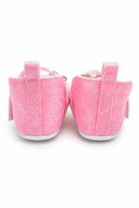 Balerini bebe roz eleganti cu floricele decorative, comozi si delicati pentru fetite - Img 4