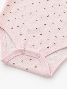 Body bebe roz bumbac ribat fara maneci body nou nascut vara delicat premium - Img 4