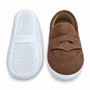 Mocasini bebe baieti maro, pantofiori eleganti cu talpa moale - Img 4