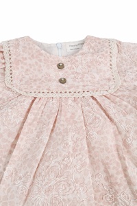 Rochie fetite roz eleganta cu dantela, rochie bebe fetite ocazie aniversare - Img 4